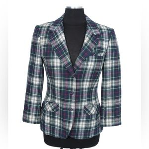 🎤🎉 Vintage Pendleton Woolen Mills Scottish Tartan Plaid Jacket Sz 12